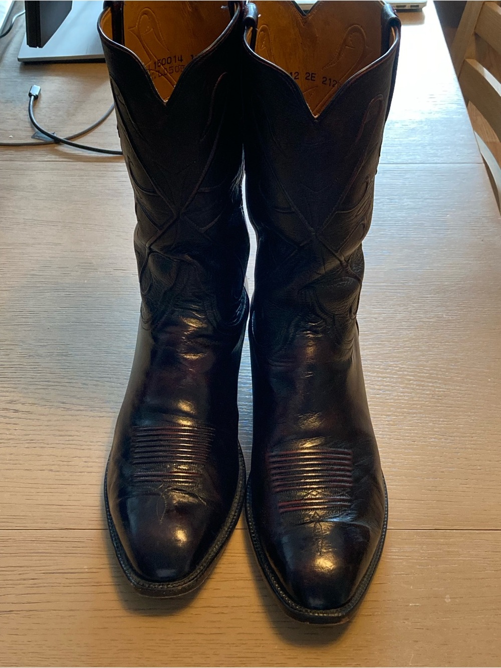 Lucchese Classic Black Cherry Western Cowboy Boots L1500.14 12EE